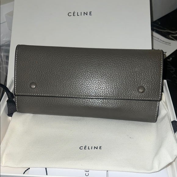 Céline Gray Leather Wallet - Picture 1 of 6